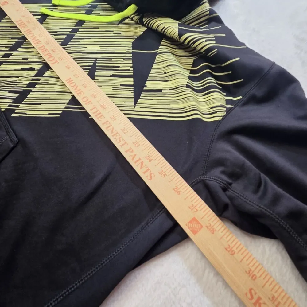 Nike Hoodie Mens Medium Sweatshirt Pullover Black Yellow Logo 2XL